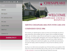 Tablet Screenshot of chesapeakeanimalhospital.com